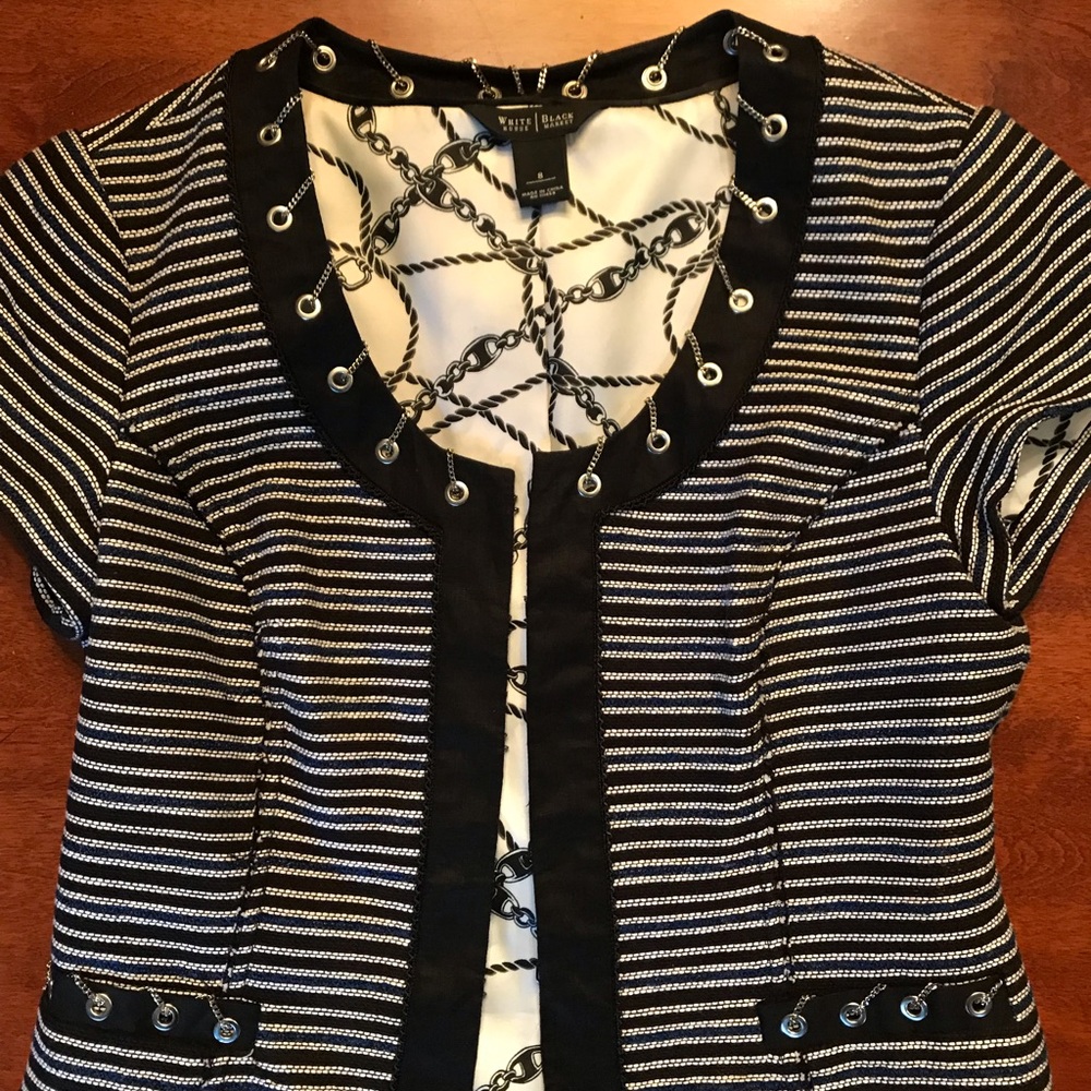 White House Black Market Detailed Stripped Jacket